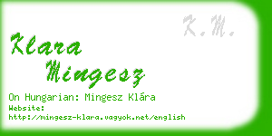 klara mingesz business card